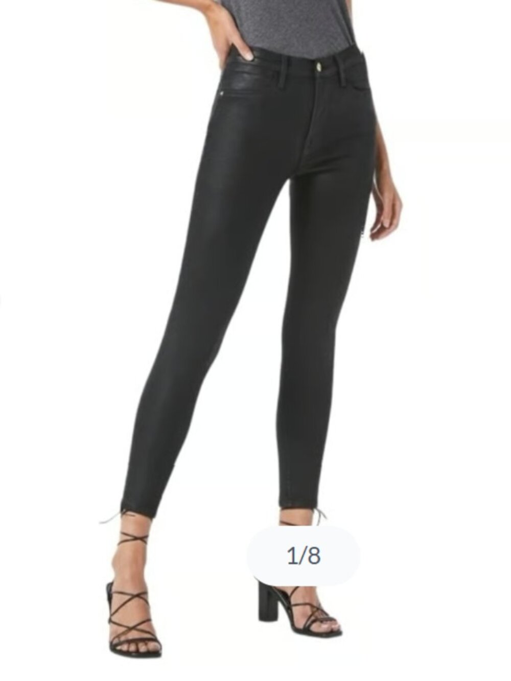 Frame Denim Le Skinny De Jeanne Skinny Coated Noir Jeans